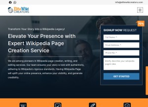 How elitewikicreators.com looks like on a tablet such as an iPad.