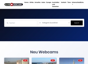 How elivewebcams.com looks like on a tablet such as an iPad.