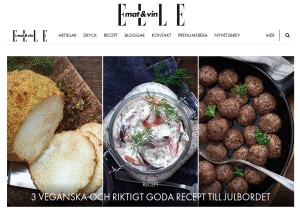 How ellematovin.se looks like on a tablet such as an iPad.