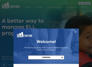 How ellevationeducation.com looks like on a tablet such as an iPad.