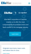How elliemae.com looks like on a mobile device such as an iPhone.