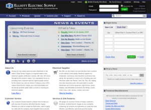 How elliottelectric.com looks like on a tablet such as an iPad.