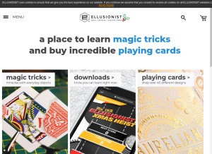 How ellusionist.com looks like on a tablet such as an iPad.