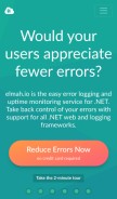 How elmah.io looks like on a mobile device such as an iPhone.