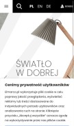 How elmarco.pl looks like on a mobile device such as an iPhone.
