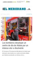 How elmeridiano.es looks like on a mobile device such as an iPhone.