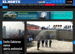 How elnorte.com looks like on a tablet such as an iPad.
