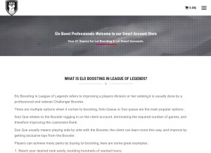 How eloboost-smurfstore.com looks like on a tablet such as an iPad.