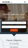 How elocal.com looks like on a mobile device such as an iPhone.