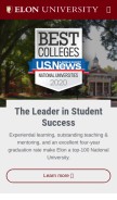 How elon.edu looks like on a mobile device such as an iPhone.