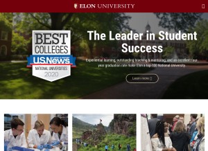 How elon.edu looks like on a tablet such as an iPad.