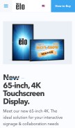 How elotouch.com looks like on a mobile device such as an iPhone.