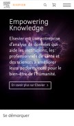 How elsevier.com looks like on a mobile device such as an iPhone.