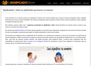 How elsignificadode.com looks like on a tablet such as an iPad.