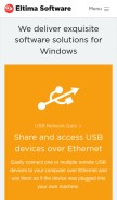 How eltima.com looks like on a mobile device such as an iPhone.