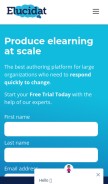 How elucidat.com looks like on a mobile device such as an iPhone.