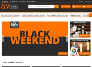 How elv.com looks like on a tablet such as an iPad.