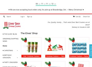 How elvesbest.ca looks like on a tablet such as an iPad.