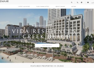 How emaar.com looks like on a tablet such as an iPad.
