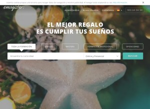 How emagister.com looks like on a tablet such as an iPad.
