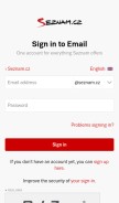 How email.cz looks like on a mobile device such as an iPhone.