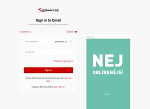 How email.cz looks like on a tablet such as an iPad.