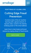 How emailage.com looks like on a mobile device such as an iPhone.