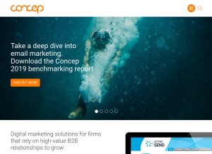 How emailcc.com looks like on a tablet such as an iPad.