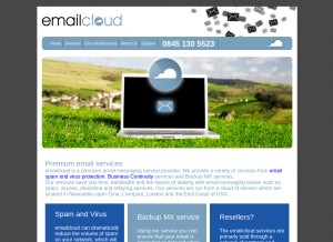 How emailcloud.com looks like on a tablet such as an iPad.