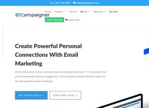 How emaildirect.com looks like on a tablet such as an iPad.