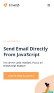 How emailjs.com looks like on a mobile device such as an iPhone.