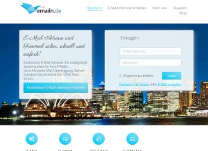 How emailn.de looks like on a tablet such as an iPad.