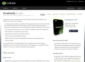 How emailverify.net looks like on a tablet such as an iPad.