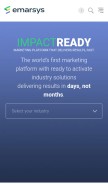 How emarsys.com looks like on a mobile device such as an iPhone.