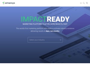 How emarsys.com looks like on a tablet such as an iPad.