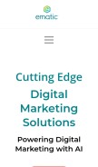 How ematicsolutions.com looks like on a mobile device such as an iPhone.