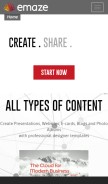 How emaze.com looks like on a mobile device such as an iPhone.
