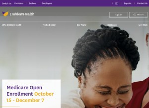 How emblemhealth.com looks like on a tablet such as an iPad.