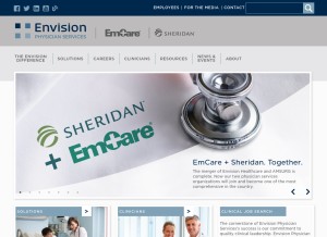 How emcare.com looks like on a tablet such as an iPad.