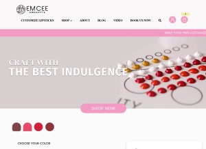 How emceebeauty.com looks like on a tablet such as an iPad.