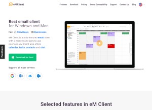 How emclient.com looks like on a tablet such as an iPad.