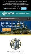 How emcorgroup.com looks like on a mobile device such as an iPhone.