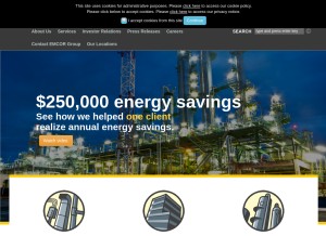 How emcorgroup.com looks like on a tablet such as an iPad.