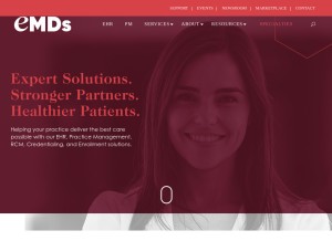 How emds.com looks like on a tablet such as an iPad.