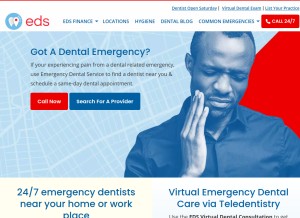 How emergencydentalservice.com looks like on a tablet such as an iPad.
