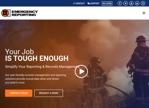 How emergencyreporting.com looks like on a tablet such as an iPad.