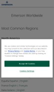 How emerson.com looks like on a mobile device such as an iPhone.