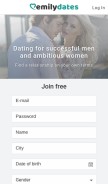 How emilydates.com looks like on a mobile device such as an iPhone.