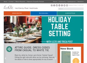 How emilypost.com looks like on a tablet such as an iPad.