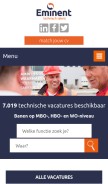 How eminentgroep.nl looks like on a mobile device such as an iPhone.